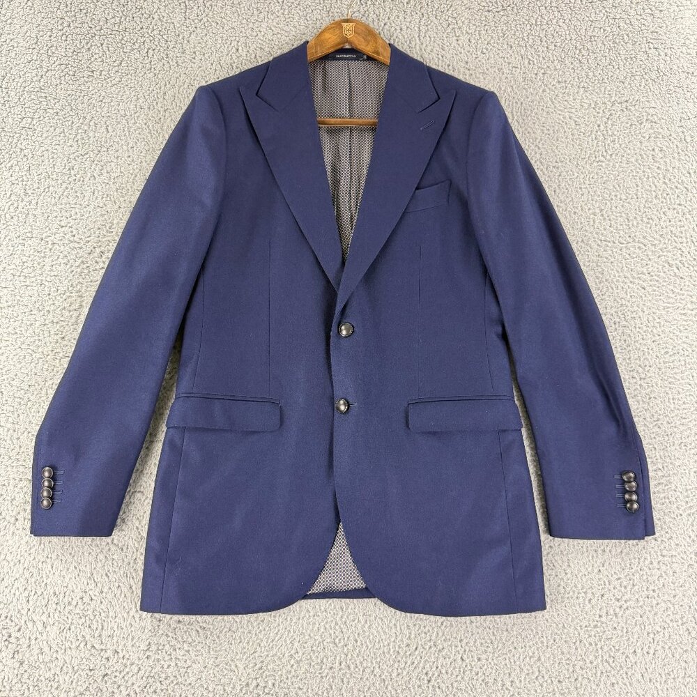 SuitSupply‎ Blazer Coat Vest 2 Pants Suit Lot Mens Navy Blue 100% Wool